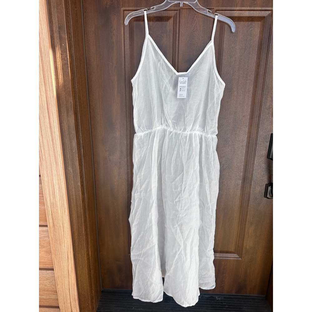 NEW Women's Cupshe Swim Beach Coverup | White‎ V-NECK | SZ L